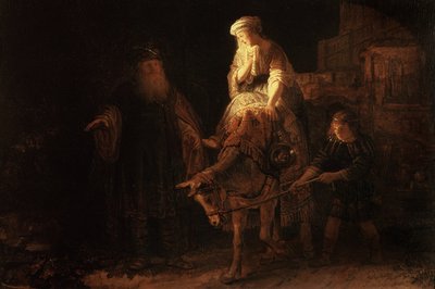 The Departure of the Shunammite Wife by Rembrandt van Rijn